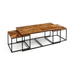 Zayn Starburst Pattern Nest Of Coffee Tables, Mango Wood -Habitat Store 30844422 alt06