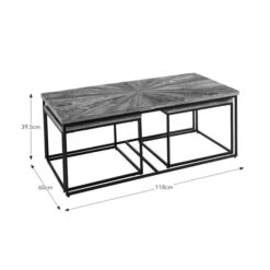 Zayn Starburst Pattern Nest Of Coffee Tables, Mango Wood -Habitat Store 30844422 alt07