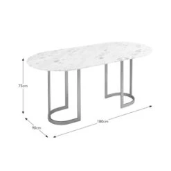 Sascha 6 Seater Oval Dining Table, Marble -Habitat Store 30845142 alt04