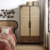 Mila Rattan Double Wardrobe, Dark Mango Wood 1 Mila Rattan Double Wardrobe, Dark Mango Wood -Habitat Store 30847498