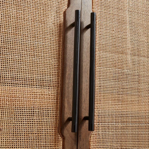 Mila Rattan Double Wardrobe, Dark Mango Wood 7 Mila Rattan Double Wardrobe, Dark Mango Wood - Image 5