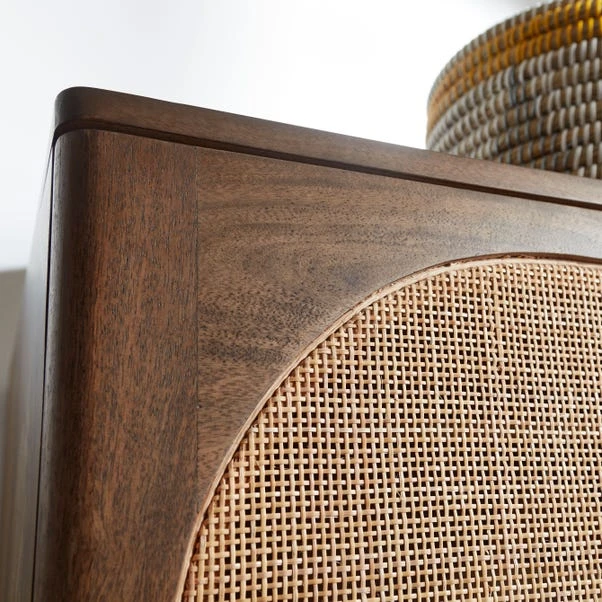 Mila Rattan Double Wardrobe, Dark Mango Wood 8 Mila Rattan Double Wardrobe, Dark Mango Wood - Image 6