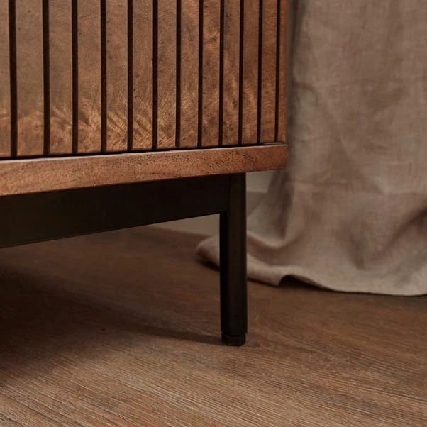 Mila Rattan Double Wardrobe, Dark Mango Wood 10 Mila Rattan Double Wardrobe, Dark Mango Wood - Image 8