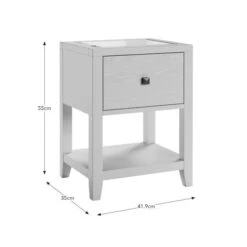 Malone 1 Drawer Slim Bedside Table, Warm Grey 15 Malone 1 Drawer Slim Bedside Table, Warm Grey -Habitat Store 30847633 alt09