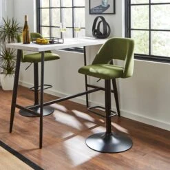 Jonas Adjustable Height Bar Stool, Velvet 37 Jonas Adjustable Height Bar Stool, Velvet -Habitat Store 30851449 alt01