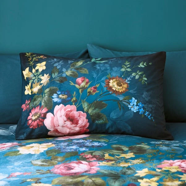 Arabella Blue Floral Luxury Velvet Duvet Cover & Pillowcase Set 10 Arabella Blue Floral Luxury Velvet Duvet Cover & Pillowcase Set - Image 8