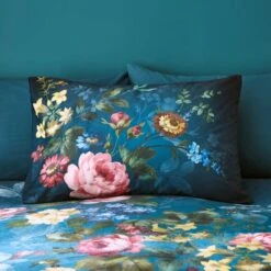 Arabella Blue Floral Luxury Velvet Duvet Cover & Pillowcase Set 24 Arabella Blue Floral Luxury Velvet Duvet Cover & Pillowcase Set -Habitat Store 30854984 alt02