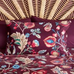 Delilah Purple Floral Fruit Tree Luxury Velvet Duvet Cover & Pillowcase Set 23 Delilah Purple Floral Fruit Tree Luxury Velvet Duvet Cover & Pillowcase Set -Habitat Store 30854986 alt01