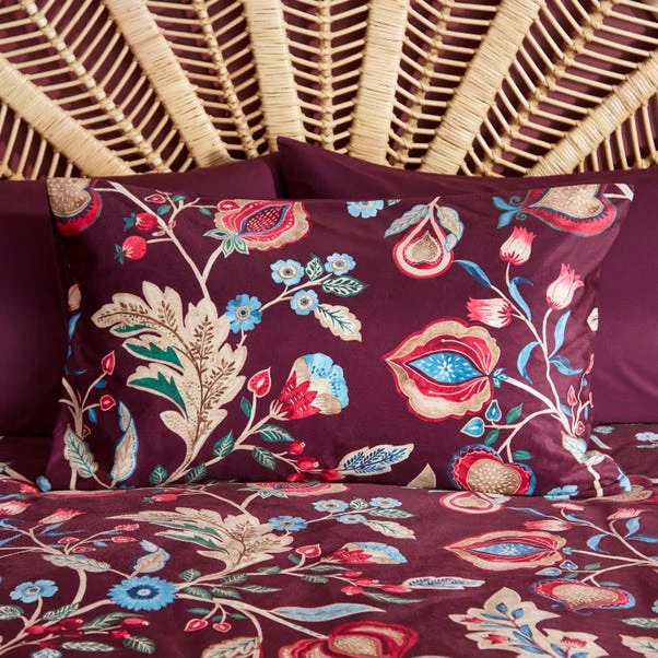 Delilah Purple Floral Fruit Tree Luxury Velvet Duvet Cover & Pillowcase Set 8 Delilah Purple Floral Fruit Tree Luxury Velvet Duvet Cover & Pillowcase Set - Image 6