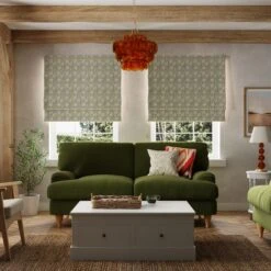 Woodblock Floral Blackout Roman Blind