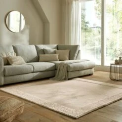 Pebble Wool Border Square Rug 20 Pebble Wool Border Square Rug -Habitat Store 30855719