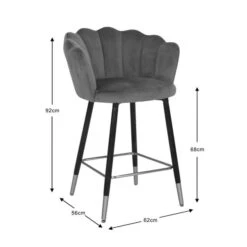 Vivian Counter Height Bar Stool, Velvet -Habitat Store 30857281 alt09