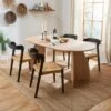 Effy 6 Seater Oval Dining Table, Natural Wood Effect -Habitat Store 30857598