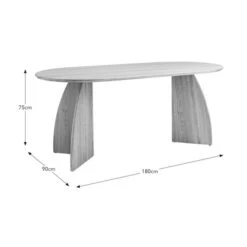 Effy 6 Seater Oval Dining Table, Natural Wood Effect -Habitat Store 30857598 alt09