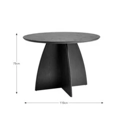 Effy 4 Seater Round Dining Table, Wood Effect -Habitat Store 30857600 alt09