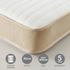 Dunelm Rolled Memory Foam 800 Pocket Sprung Mattress -Habitat Store 30857788