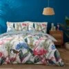 Tropical Garden White 100% Cotton Duvet Cover And Pillowcase Set -Habitat Store 30858842