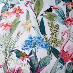 Tropical Garden White 100% Cotton Duvet Cover And Pillowcase Set 8 Tropical Garden White 100% Cotton Duvet Cover And Pillowcase Set -Habitat Store 30858842 alt02