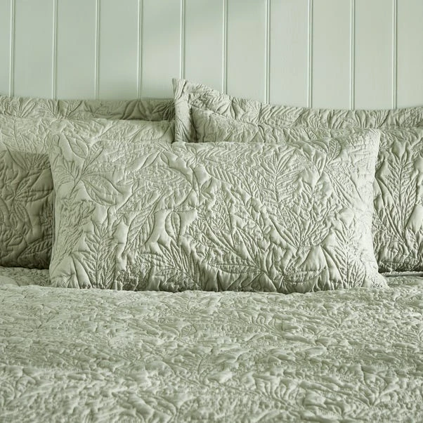 Filey Leaf Sage Oxford Pillowcase 4 Filey Leaf Sage Oxford Pillowcase - Image 2