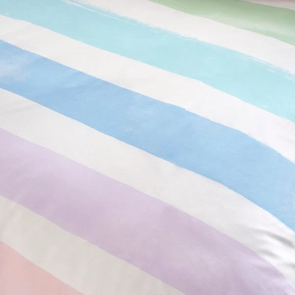 Rainbow Watercolour Stripe Duvet Cover & Pillowcase Set 7 Rainbow Watercolour Stripe Duvet Cover & Pillowcase Set - Image 5