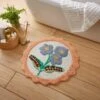 Heart And Soul Floral Round Bath Mat