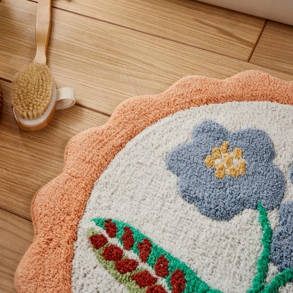 Heart And Soul Floral Round Bath Mat 4 Heart And Soul Floral Round Bath Mat - Image 2