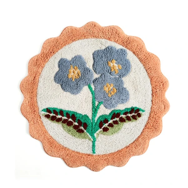 Heart And Soul Floral Round Bath Mat 5 Heart And Soul Floral Round Bath Mat - Image 3