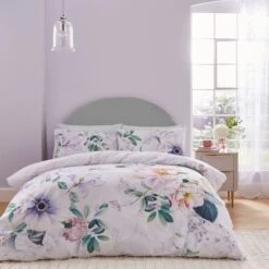 Tansy Floral Cotton Sateen Duvet Cover And Pillowcase Set 30 Tansy Floral Cotton Sateen Duvet Cover And Pillowcase Set -Habitat Store 30862378