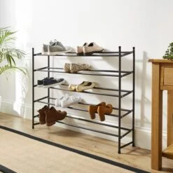 5 Tier Extendable Metal Shoe Rack 14 5 Tier Extendable Metal Shoe Rack -Habitat Store 30862494 alt01