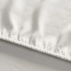 Super Soft Ivory Recycled Polyester Fitted Sheet -Habitat Store 30862869 alt01