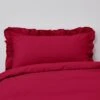 Non Iron Plain Dye Magenta Frilled Pillowcase -Habitat Store 30863138