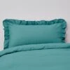 Non Iron Plain Dye Aqua Frilled Pillowcase -Habitat Store 30863210