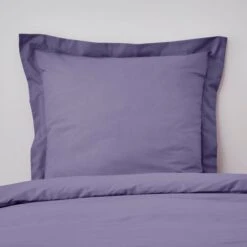Non Iron Plain Dye Purple Continental Square Pillowcase