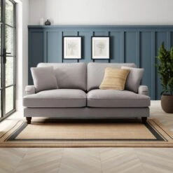 Beatrice Flatweave Grey 3 Seater Double Sofa Bed -Habitat Store 30864218 alt01