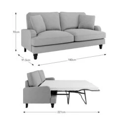 Beatrice Flatweave Grey 3 Seater Double Sofa Bed -Habitat Store 30864218 alt09