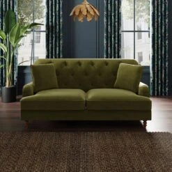 Beatrice Buttoned Velvet 3 Seater Double Sofa Bed -Habitat Store 30864253 alt01