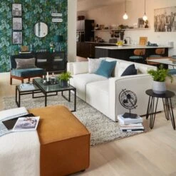 Modular Arne Faux Leather Footstool -Habitat Store 30864258 alt07