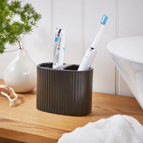 Ceramic Ribbed Electric Toothbrush Holder 10 Ceramic Ribbed Electric Toothbrush Holder - Image 8