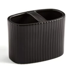 Ceramic Ribbed Electric Toothbrush Holder 21 Ceramic Ribbed Electric Toothbrush Holder -Habitat Store 30864814 alt02