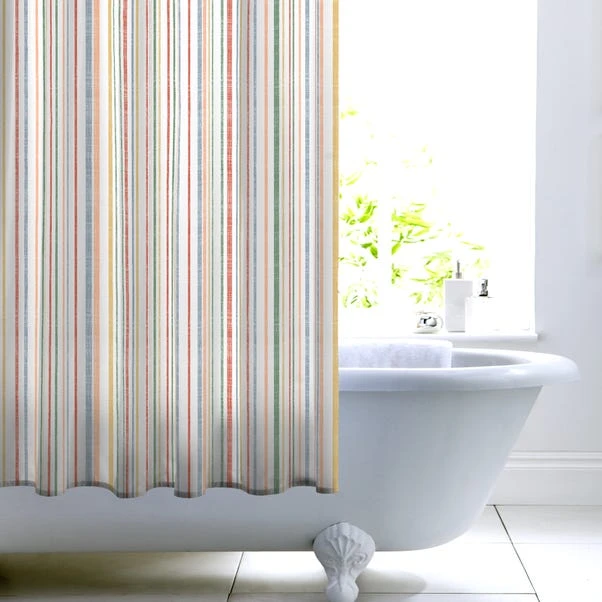 Rainbow Stripe Peached Shower Curtain 3 Rainbow Stripe Peached Shower Curtain