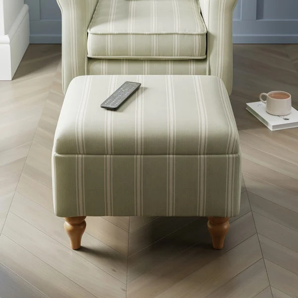 Oswald Stripe Storage Footstool 4 Oswald Stripe Storage Footstool - Image 2