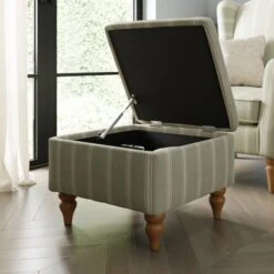 Oswald Stripe Storage Footstool 19 Oswald Stripe Storage Footstool -Habitat Store 30868833 alt02