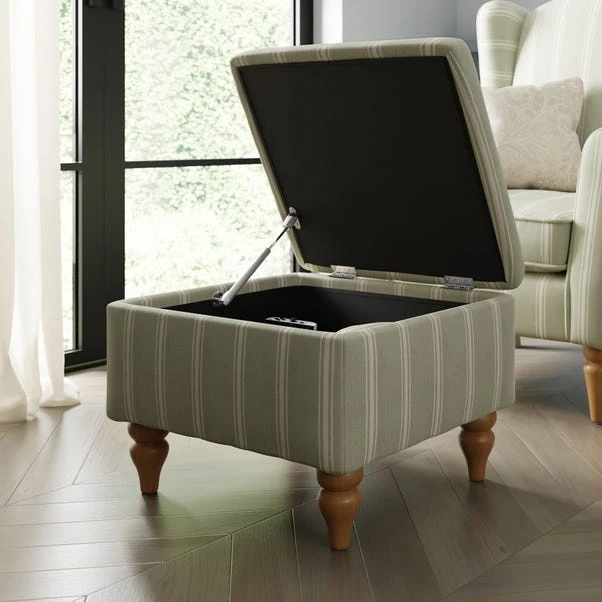 Oswald Stripe Storage Footstool 5 Oswald Stripe Storage Footstool - Image 3