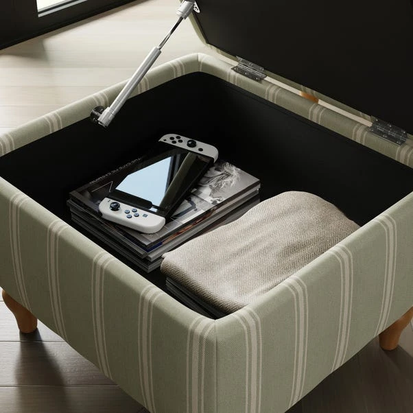Oswald Stripe Storage Footstool 6 Oswald Stripe Storage Footstool - Image 4