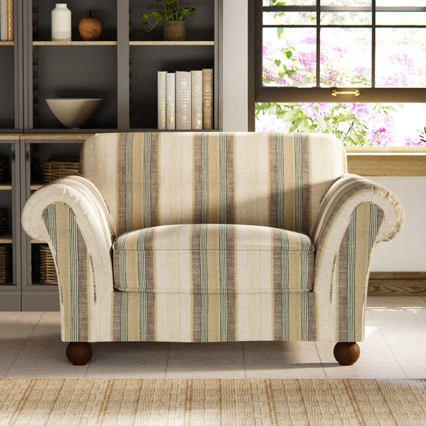 Angus Striped Linen Snuggle Chair 22 Angus Striped Linen Snuggle Chair - Image 20