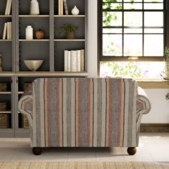 Angus Striped Linen Snuggle Chair 25 Angus Striped Linen Snuggle Chair -Habitat Store 30869753 alt03
