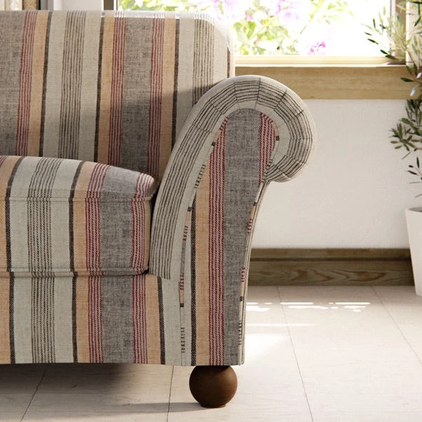 Angus Striped Linen Snuggle Chair 7 Angus Striped Linen Snuggle Chair - Image 5