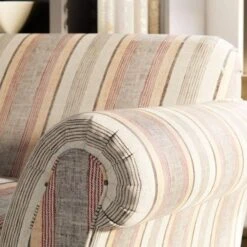 Angus Striped Linen Snuggle Chair 27 Angus Striped Linen Snuggle Chair -Habitat Store 30869753 alt05