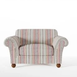 Angus Striped Linen Snuggle Chair 29 Angus Striped Linen Snuggle Chair -Habitat Store 30869753 alt07