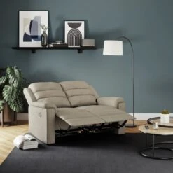 Taylor Chunky Chenille Manual Recliner 2 Seater Sofa, Dark Natural -Habitat Store 30869879 alt02